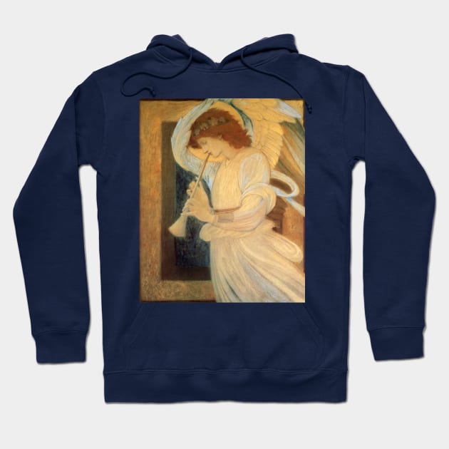 An Angel Playing a Flageolet by Sir Edward Coley Burne Jones Hoodie by MasterpieceCafe